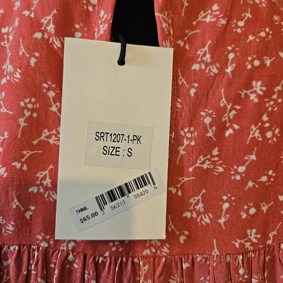 Claudine Pink Printed Embroidered THML Top - Size SMALL - Picture 7 of 9